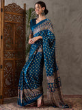 Rama Semi Modal Saree With Blouse Piece