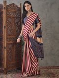 Wine Semi Modal Saree With Blouse Piece