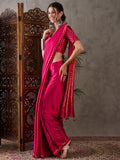 Pink Semi Modal Saree With Blouse Piece