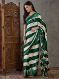 Green Semi Modal Saree With Blouse Piece