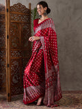 Red Semi Modal Saree With Blouse Piece