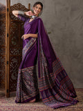 Purple Semi Modal Saree With Blouse Piece