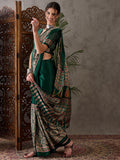 Green Semi Modal Saree With Blouse Piece