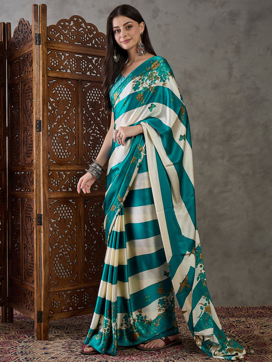 Raama Semi Modal Saree With Blouse Piece