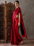 Red Semi Modal Saree With Blouse Piece