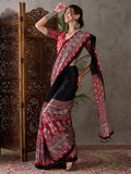 Black Semi Modal Saree With Blouse Piece