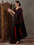 Black Semi Modal Saree With Blouse Piece