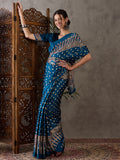Rama Semi Modal Saree With Blouse Piece