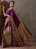 Wine Semi Modal Saree With Blouse Piece