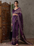 Purple Semi Modal Saree With Blouse Piece