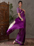 Purple Semi Modal Saree With Blouse Piece