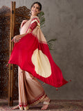 Cream Semi Modal Saree With Blouse Piece