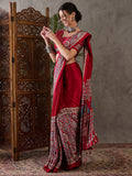 Red Semi Modal Saree With Blouse Piece