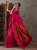Pink Semi Modal Saree With Blouse Piece