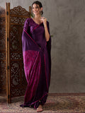 Purple Semi Modal Saree With Blouse Piece