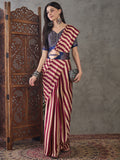 Wine Semi Modal Saree With Blouse Piece
