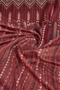 Maroon Silk  Striped Woven Design Saree