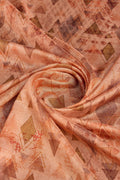 Orange Silk  Geometric Printed Saree