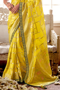 Pastel Yellow Dola Silk Saree
