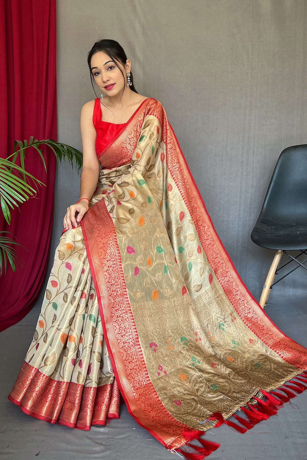 Dolly Jain Pure Tissue Silk Saree – SHARANYA KOLKATA
