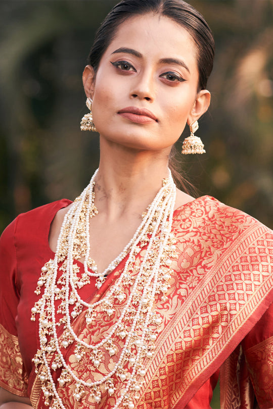Scarlet Red Banarasi Saree