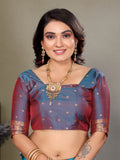 Orange Soft Banarasi Silk Zari Woven Designer Saree with Blouse