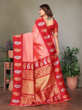 Pink Soft Banarasi Silk Zari Woven Designer Saree with Blouse