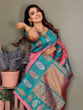 Baby Pink Soft Banarasi Silk Zari Woven Designer Saree with Blouse