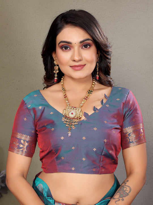 Baby Pink Soft Banarasi Silk Zari Woven Designer Saree with Blouse
