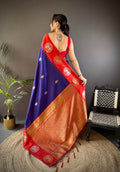 Blue Soft Banarasi Silk Zari Woven Designer Saree with Blouse
