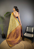 Multicolor Premium Dharmavaram Silk Meenakari Weaving Designer Saree with Blouse