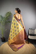 Multicolor Premium Dharmavaram Silk Meenakari Weaving Designer Saree with Blouse