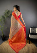 Multicolor Premium Dharmavaram Silk Meenakari Weaving Designer Saree with Blouse