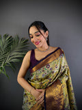 Multicolor Premium Dharmavaram Silk Meenakari Weaving Designer Saree with Blouse