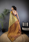 Multicolor Premium Dharmavaram Silk Meenakari Weaving Designer Saree with Blouse