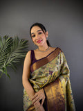 Multicolor Premium Dharmavaram Silk Meenakari Weaving Designer Saree with Blouse