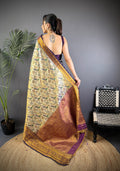 Multicolor Premium Dharmavaram Silk Meenakari Weaving Designer Saree with Blouse