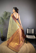 Multicolor Premium Dharmavaram Silk Meenakari Weaving Designer Saree with Blouse