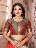 Red Paithani Silk Meenakari Woven Designer Saree With Blouse