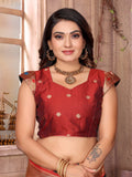 Bottle Green Paithani Silk Meenakari Woven Designer Saree With Blouse