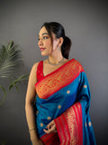 Morpich Soft Silk Zari Woven Designer Saree With Blouse