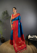 Morpich Soft Silk Zari Woven Designer Saree With Blouse