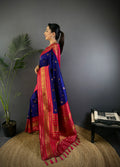 Royal Blue Soft Silk Zari Woven Designer Saree With Blouse