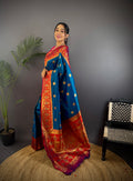 Morpich Soft Banarasi Silk Zari Woven Designer Saree With Blouse