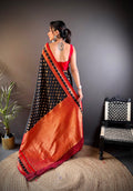 Black Soft Banarasi Silk Zari Woven Designer Saree With Blouse
