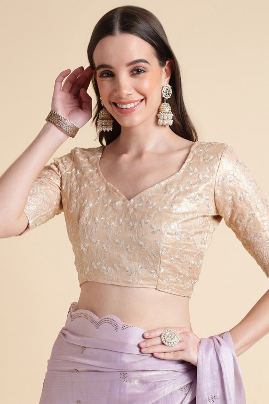 Purple Chiffon Silk Saree With Blouse Piece