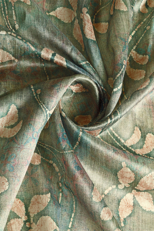 Olive Green Silk Saree With Blouse Piece