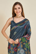 Sea Green Silk Saree With Blouse Piece