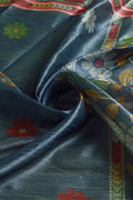Sea Green Silk Saree With Blouse Piece