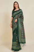 Green Silk Saree With Blouse Piece